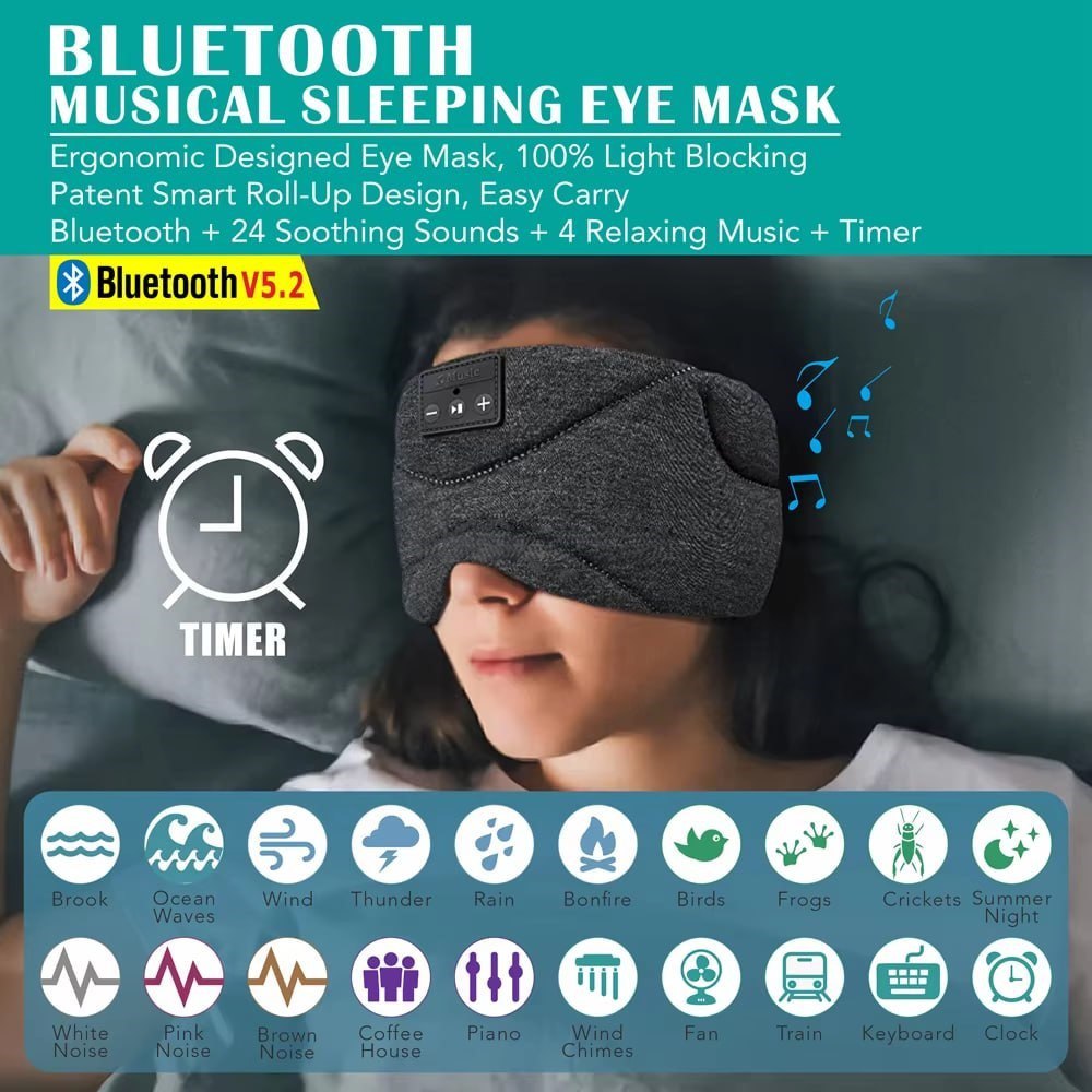 Music Blackout Sleep Eye Mask