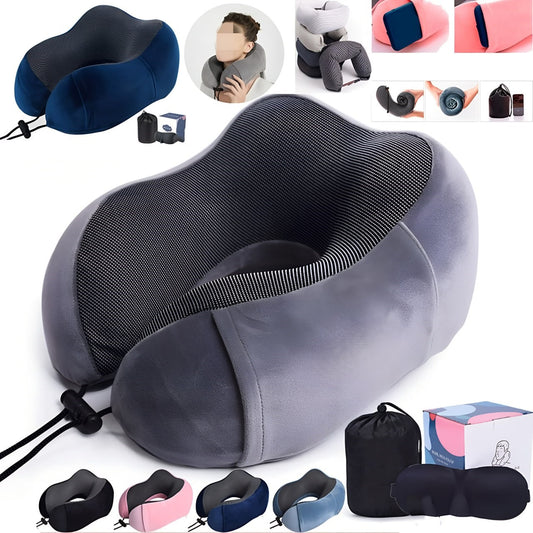 Memory Foam U-Shape Travel Neck Pillow with Cloth Cover